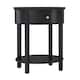 Fillmore 1-Drawer Oval Wood Shelf Accent End Table by iNSPIRE Q Bold - Black