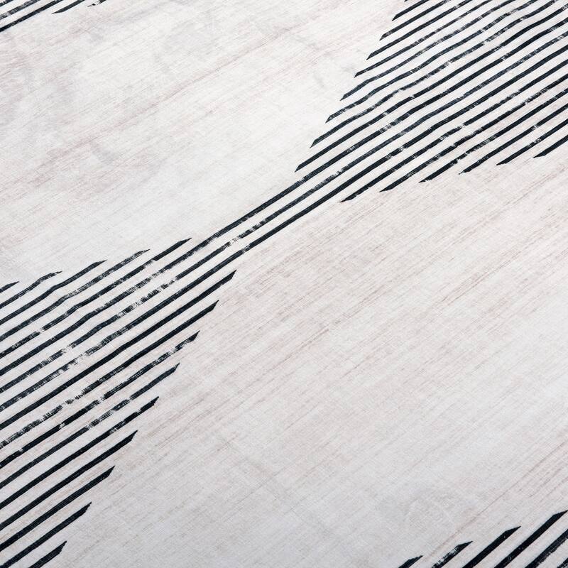 World Rug Gallery Contemporary Geometric Stripes Machine Washable Area Rug