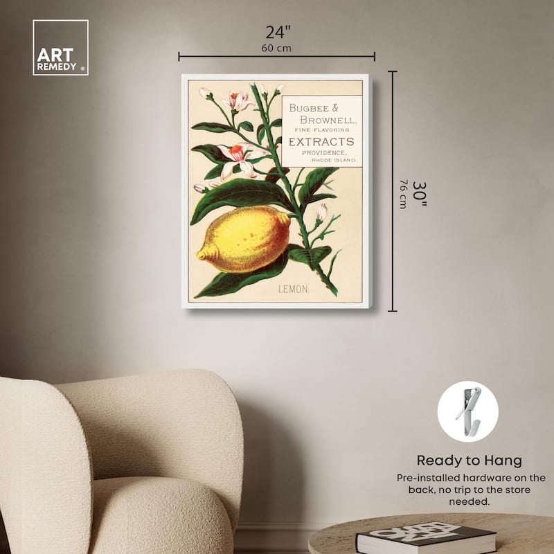 Lemon Canvas by Art Remedy, Gallery Wrapped
