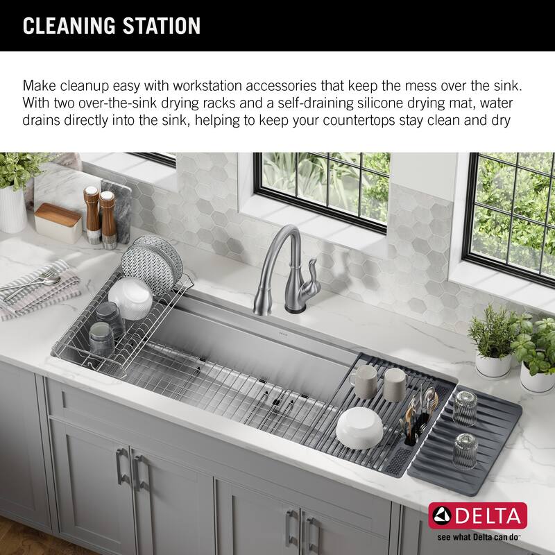 Delta 95BA132-45S Lorelai 45” Workstation Kitchen Sink Undermount 16