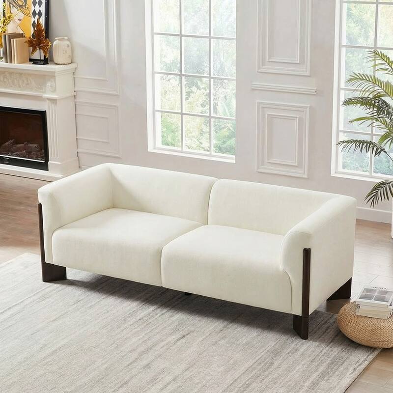 Modern Oversized Sofa Loveseat with Wood Legs