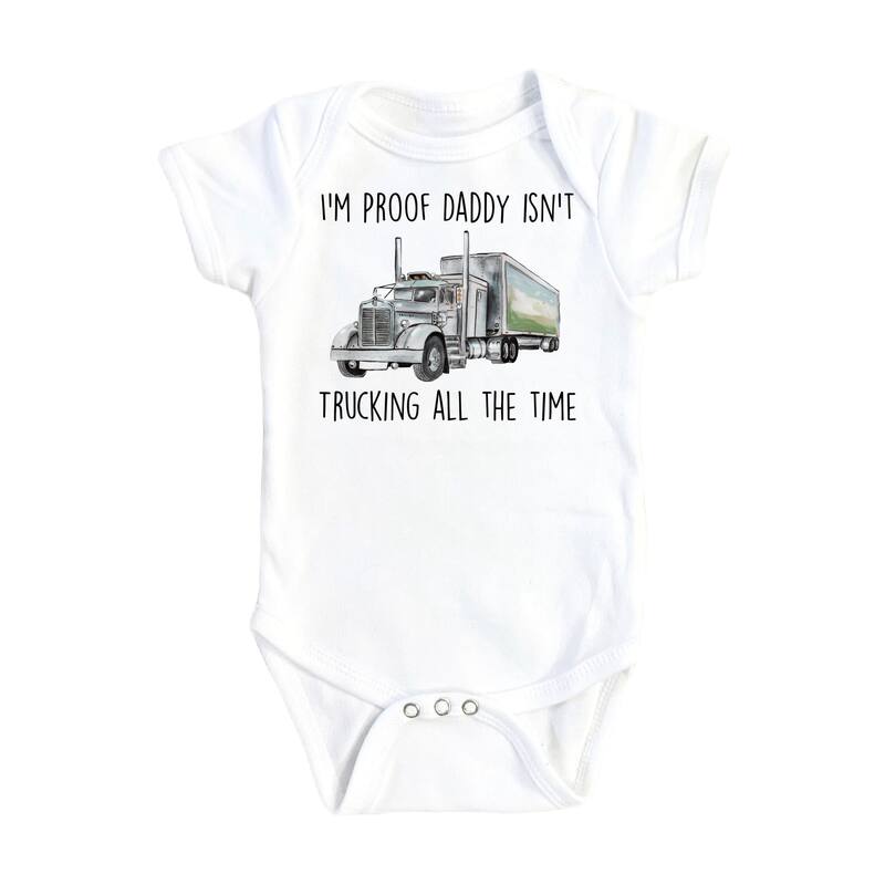 Trucker Silver - Baby Boy Girl Clothes Infant Bodysuit Funny Cute Newborn - Blue - 0-3M