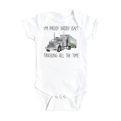 Trucker Silver - Baby Boy Girl Clothes Infant Bodysuit Funny Cute Newborn