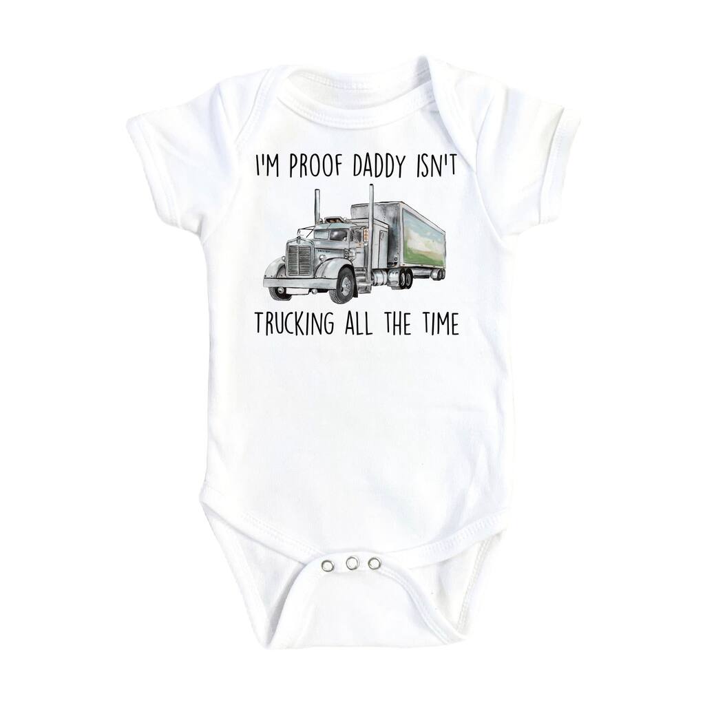 Trucker Silver - Baby Boy Girl Clothes Infant Bodysuit Funny Cute Newborn