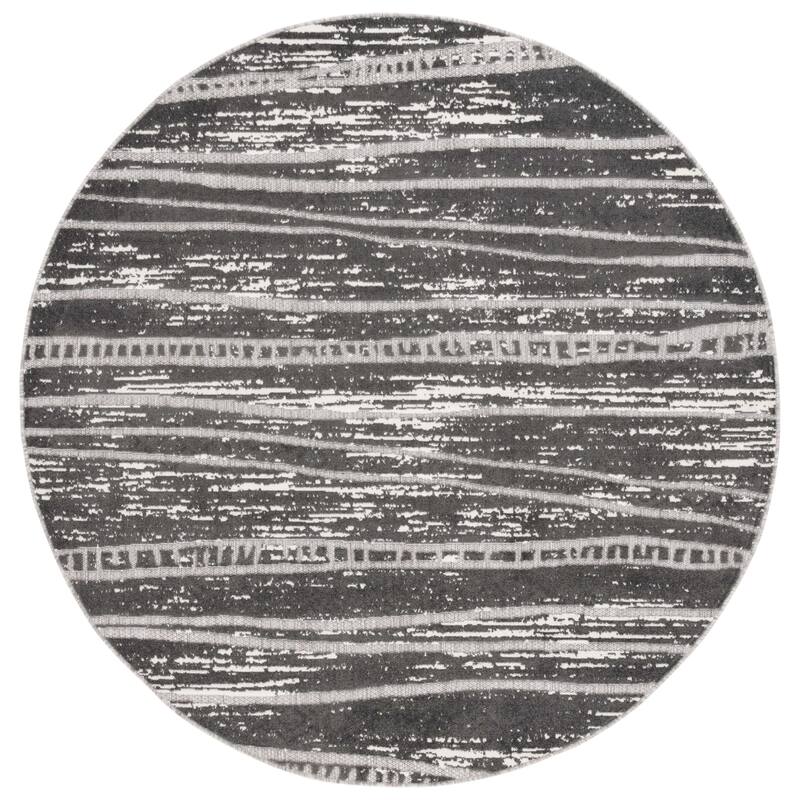 SAFAVIEH Cottage Katleen Transitional Indoor/Outdoor Rug. - 6'7" Round - Grey