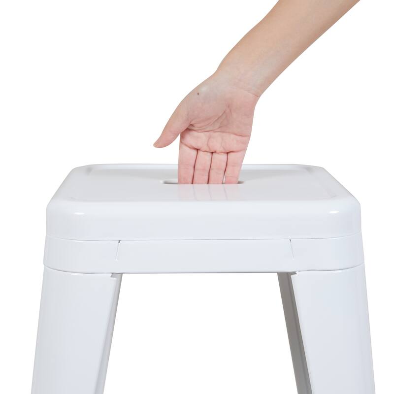 AC Pacific 24 Inch Industrial Stackable Metal Counter Stools Set of 4