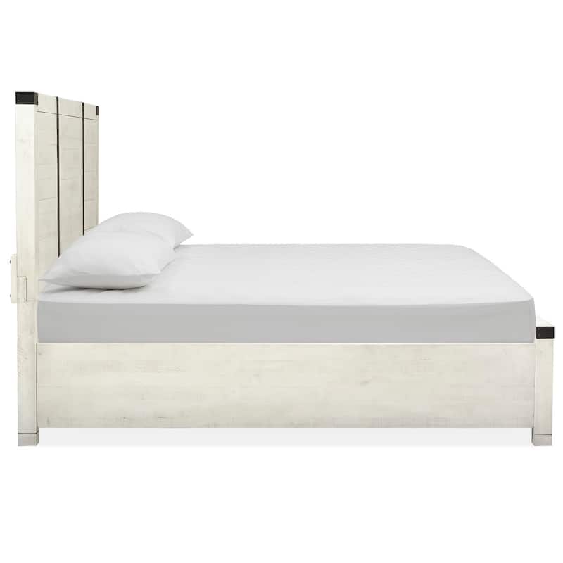 Magnussen Home Chesters Mill Alabaster Panel Storage Bed