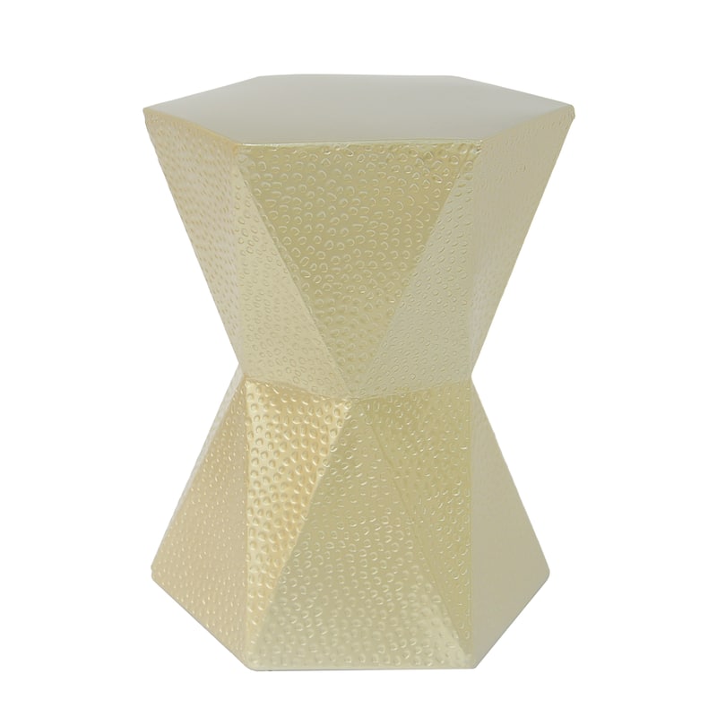 14.5" Modern Hexagon Side Table with Sturdy Iron Frame for Living Room or Bedroom