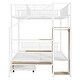 preview thumbnail 11 of 10, Twin Over Full Size Bunk Bed with 2 Storage Drawers and Wire Shelving, Metal Bunk Bedframe w/ Lateral Storage Ladder & Wardrobe
