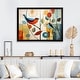 preview thumbnail 1 of 6, Designart "Green Mid Century Mod Nature III" Animals Framed Wall Art Prints 20 in. wide x 12 in. high - Black