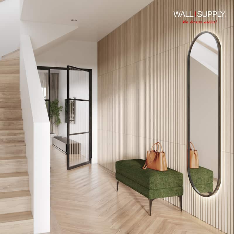 Wall!Supply Ultralight Linari Round HD Printed Wall Panel - 3D EPS Foam Wall Panels - Set of 4 Panels (24.97 sq ft)
