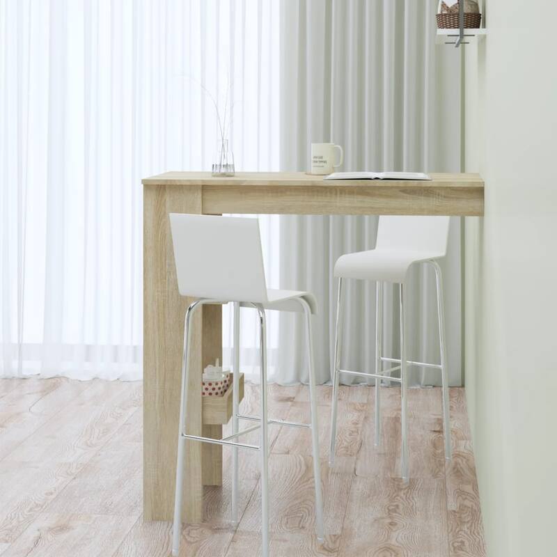vidaXL Wall Bar Table Kitchen Bar Dining Table Computer Desk Engineered Wood - 40.2" x 17.7" x 40.7"