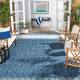 SAFAVIEH Courtyard Marolyn Indoor/ Outdoor Waterproof Patio Backyard Rug - 5'3" x 7'7" - Navy/Navy