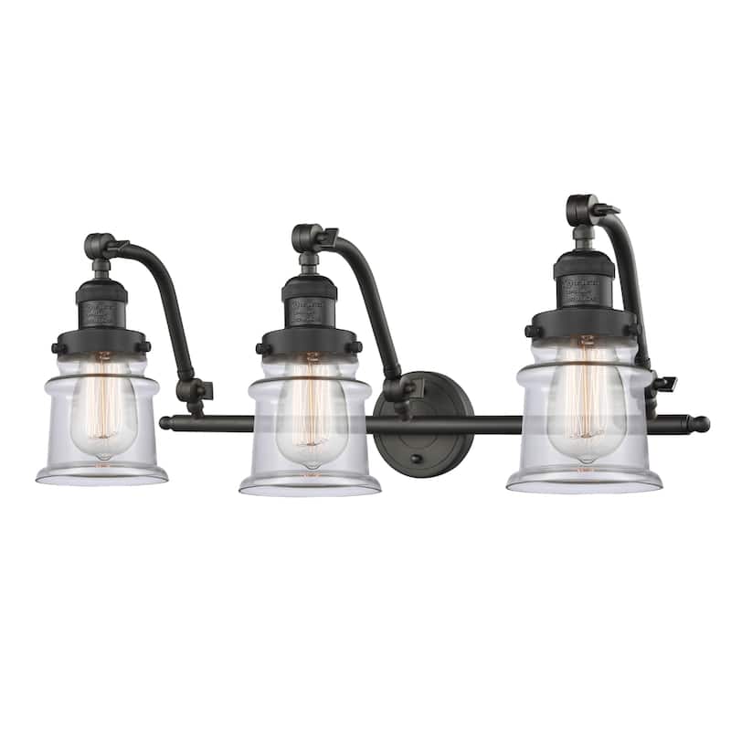Innovations Lighting Small Canton 3 Light 28" Wide Bathroom Vanity - Oil Rubbed Bronze / Clear
