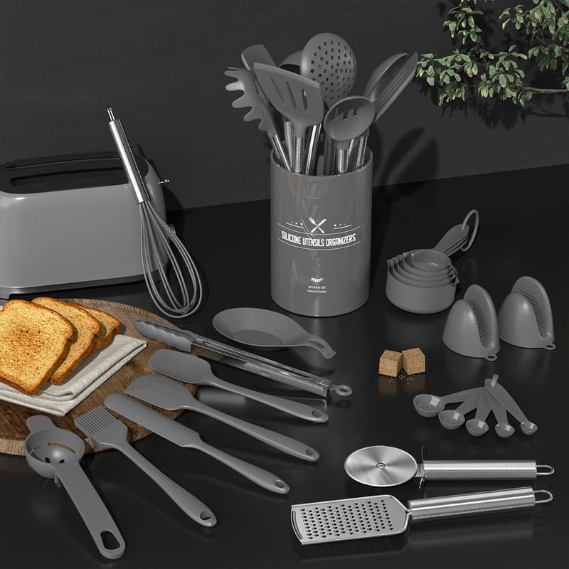 Silicone Kitchen Cooking Utensils Set-Umite Chef 43 pcs Heat Resistant Kitchen Utensils