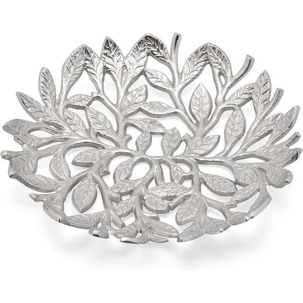 Cheer Collection Silver Leaf Decorative Fruit Bowl Dish. Opens flyout.
