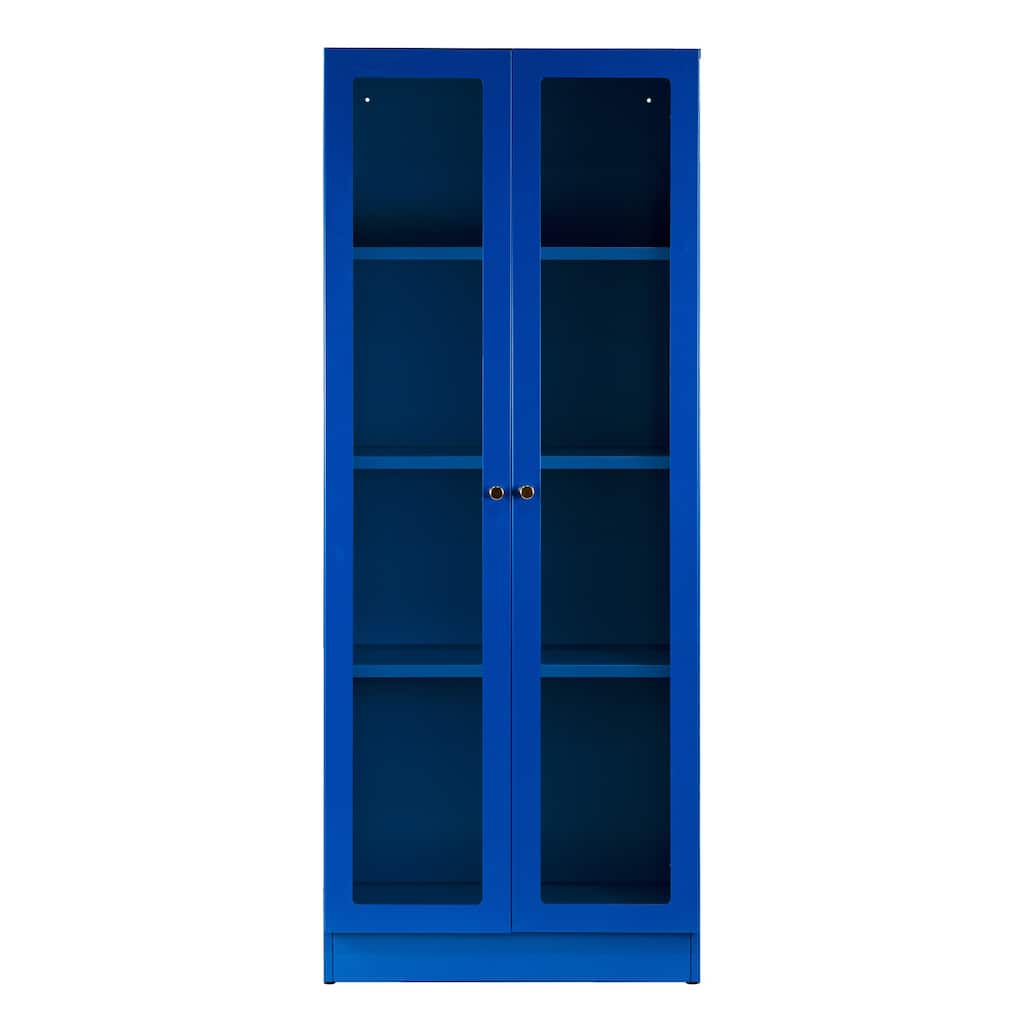 Avice 59-inch Blue French Door Metal Cabinet