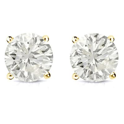 Auriya 18k Gold 1 1/4ctw Round Diamond Stud Earrings Clarity-enhanced