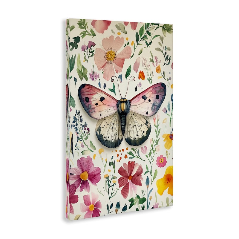 Stupell Botanical Butterfly & Herbs Canvas Wall Art Design By The Dutch Lady