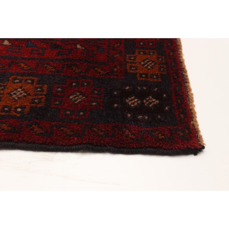 ECARPETGALLERY Hand-knotted Baluch Red Wool Rug - 3'7 x 5'10