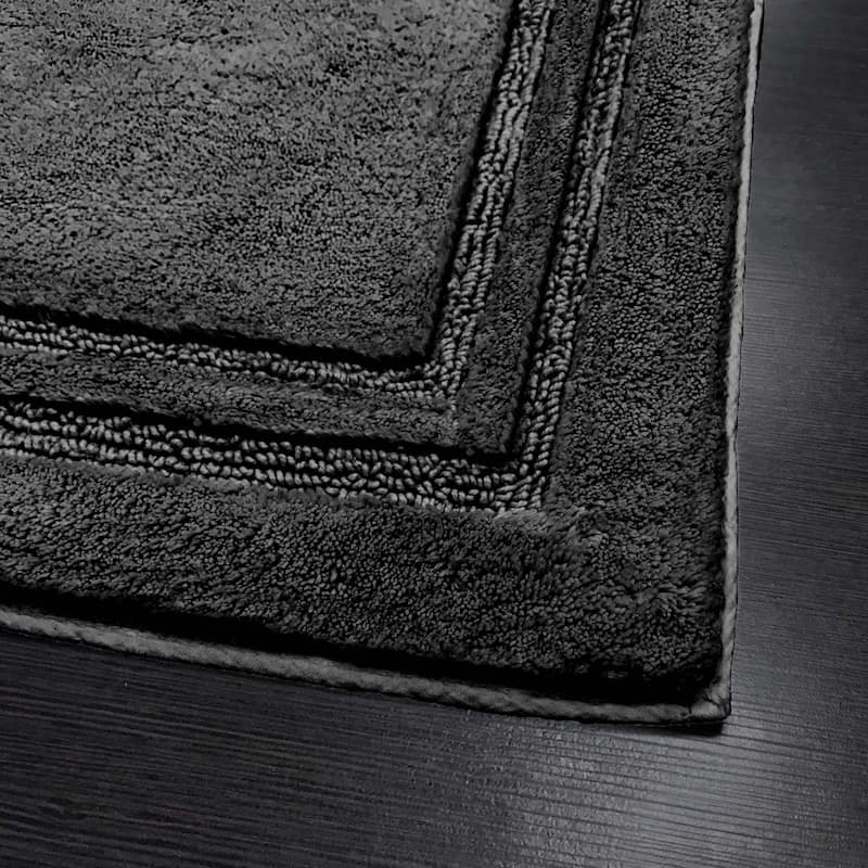 Superior Cotton Solid Non-slip Backing 2-Piece Bath Rug Set
