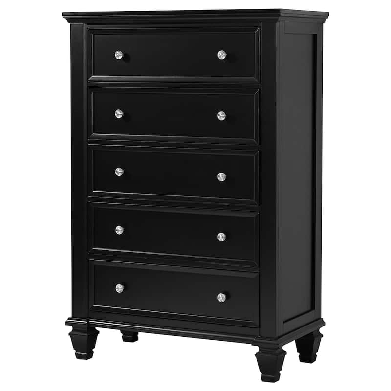 Sandy Beach Coastal Wood 5-drawer Bedroom Chest