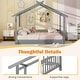 preview thumbnail 29 of 28, Gymax Wooden House Bed Twin to King Daybed w/ Safety Rails & Decorable