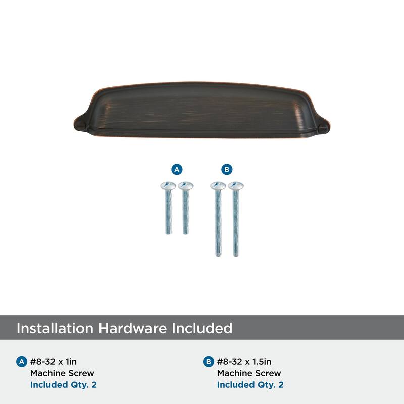 Stature 5-1/16 in (128 mm) Center-to-Center Oil-Rubbed Bronze Cabinet Cup Pull - 10 Pack - 5.0625