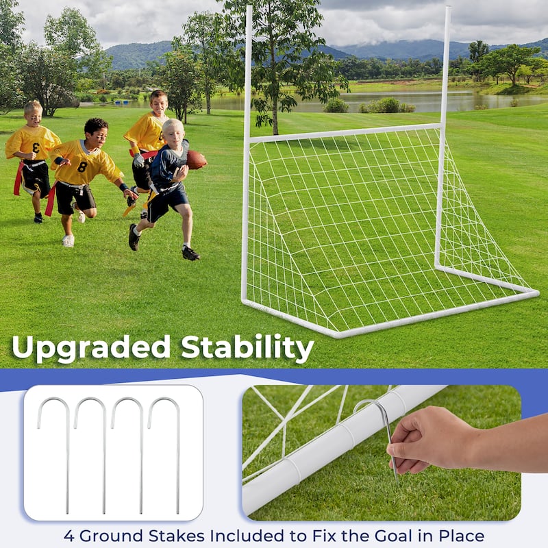 Gymax 2 in 1 Football Training Equipment w/ 4 Ground Stakes 18 Bungee