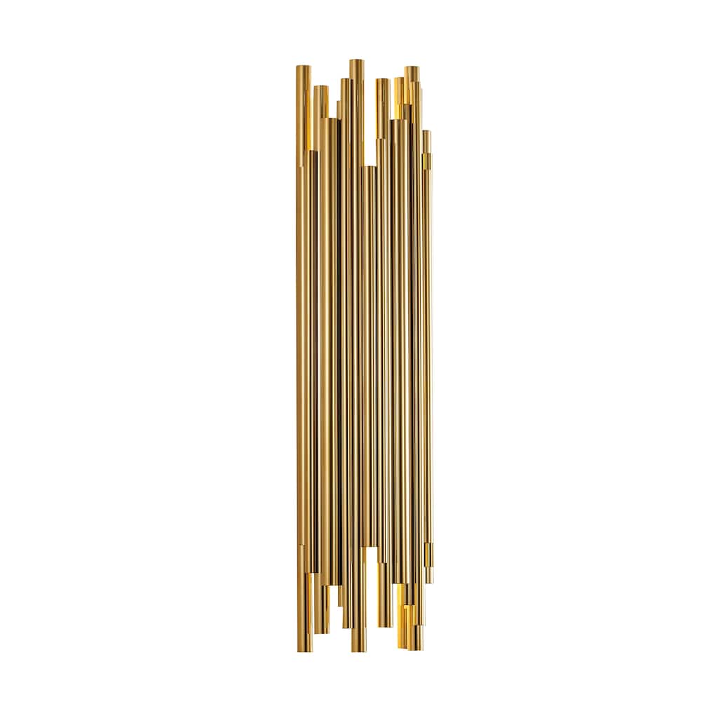 2-Light Gold Stainless Steel Rod Wall Sconce