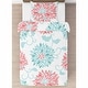 preview thumbnail 3 of 4, Sweet Jojo Designs Emma Girl Twin 2-piece Comforter Set - Coral and Turquoise Blue Floral Flower Blossom Shabby Chic Elegant