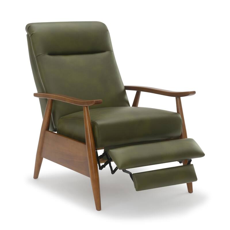 Sarasota Wood Arm Push Back Recliner - Fern Green - Green