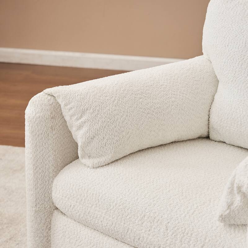 Chenille Accent Chair with High-Resilience Cushion (250lb Capacity)