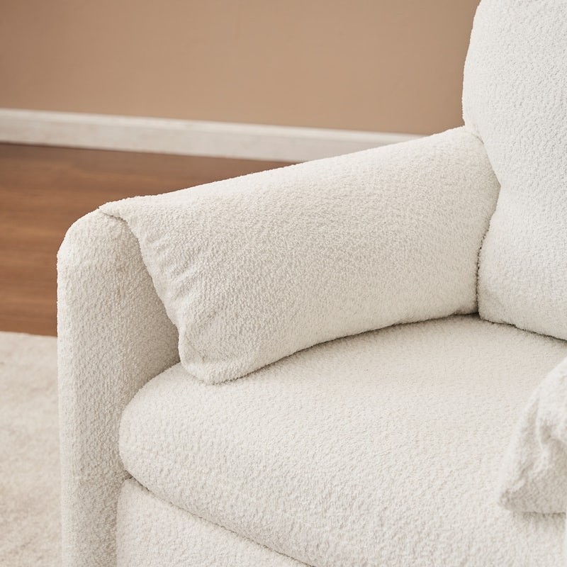 Chenille Modern Accent Chair with High-Resilience Cushion, 250lb Capacity