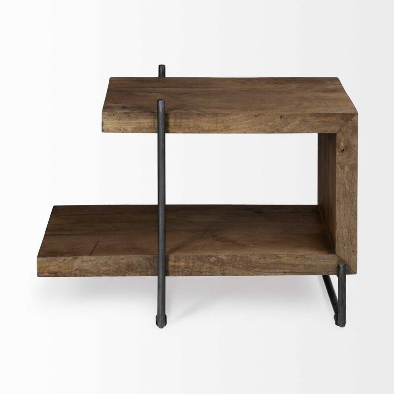 HomeRoots 22" Brown Solid Wood Square End Table - 17.5' X '22' X '30