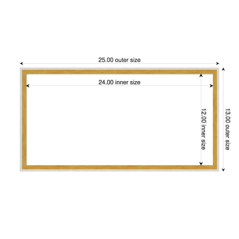 Amanti Art Paige White Gold Framed Dry Erase Magnetic Board - 25 x 13 in