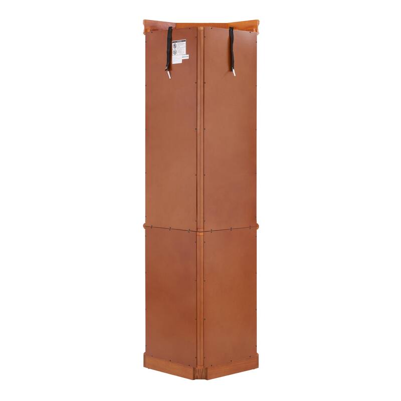 Lighted Curio Display Cabinet, China Cabinet with Tempered Glass Doors & Adjustable Shelves, Freestanding Glass Display Case