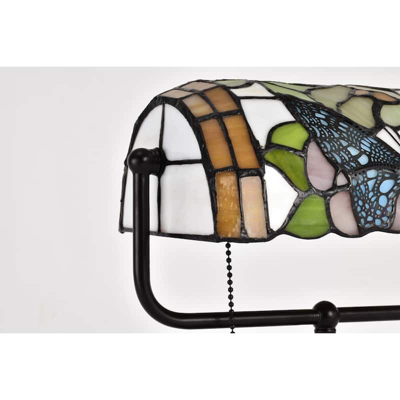 Tiffany Style Banker Butterfly Desk Lamp