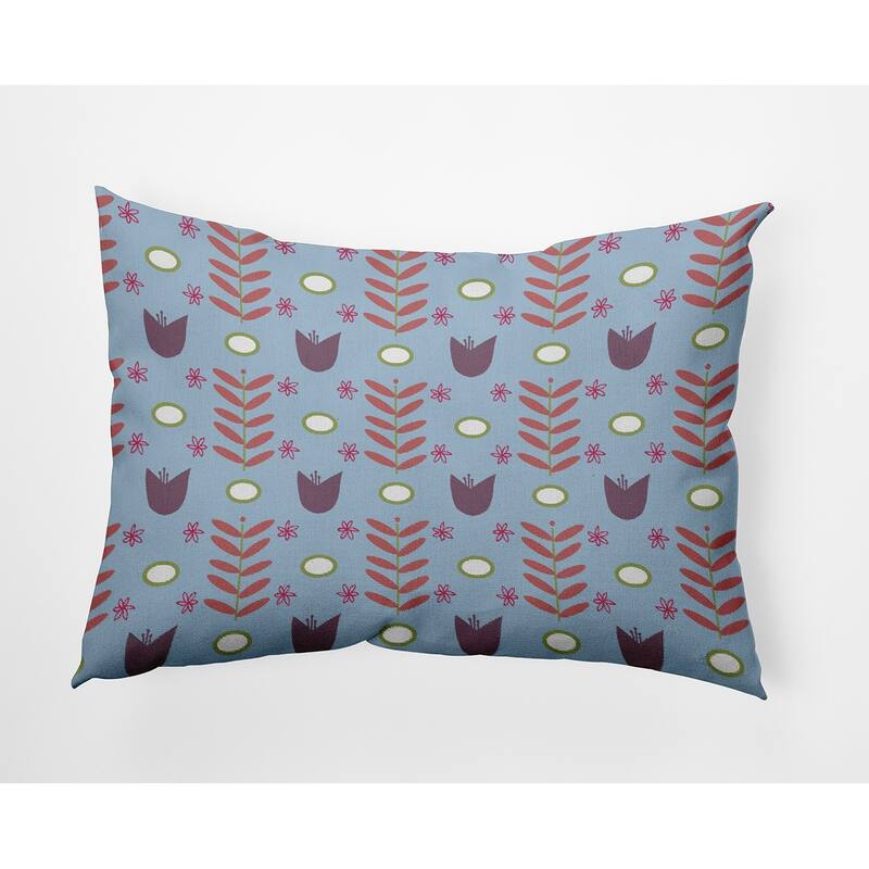 Spring Garden Polyester Indoor/Outdoor Pillow - Lighter than Air Blue - 14" x 20"