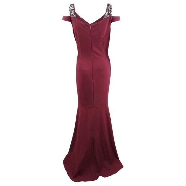 adrianna papell embellished cutout mermaid gown