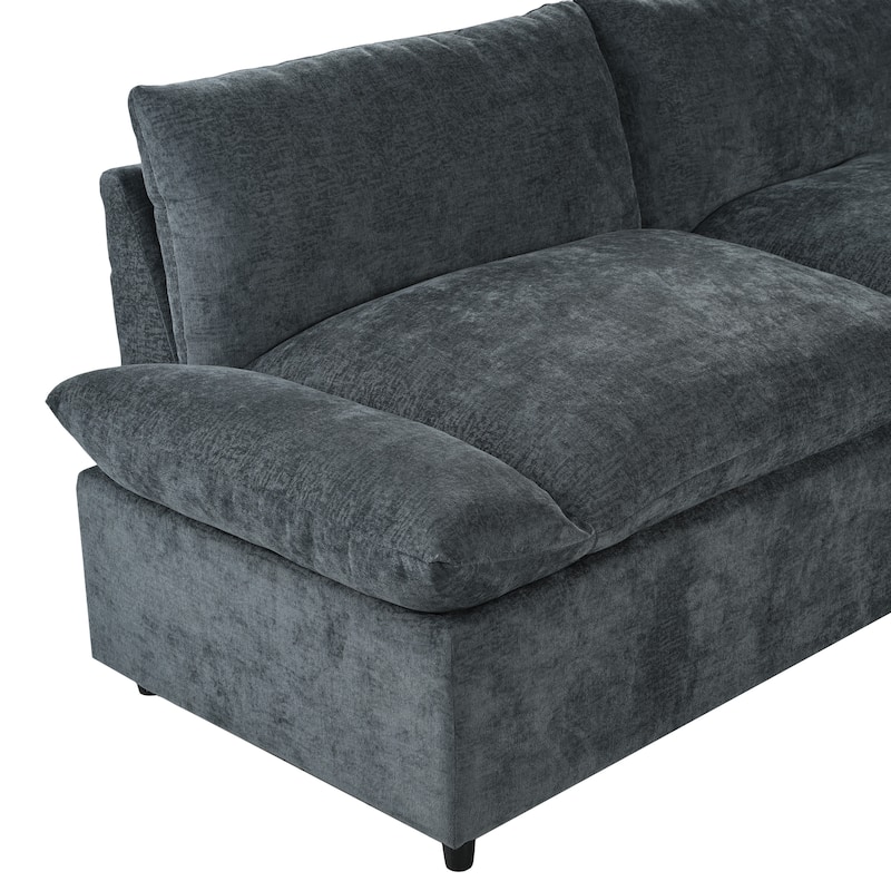 115.5" L Shaped Couches for Living Room, Sectional Couch with Hidden Storage Compartments, Polyester Modular Sofa for Apartment