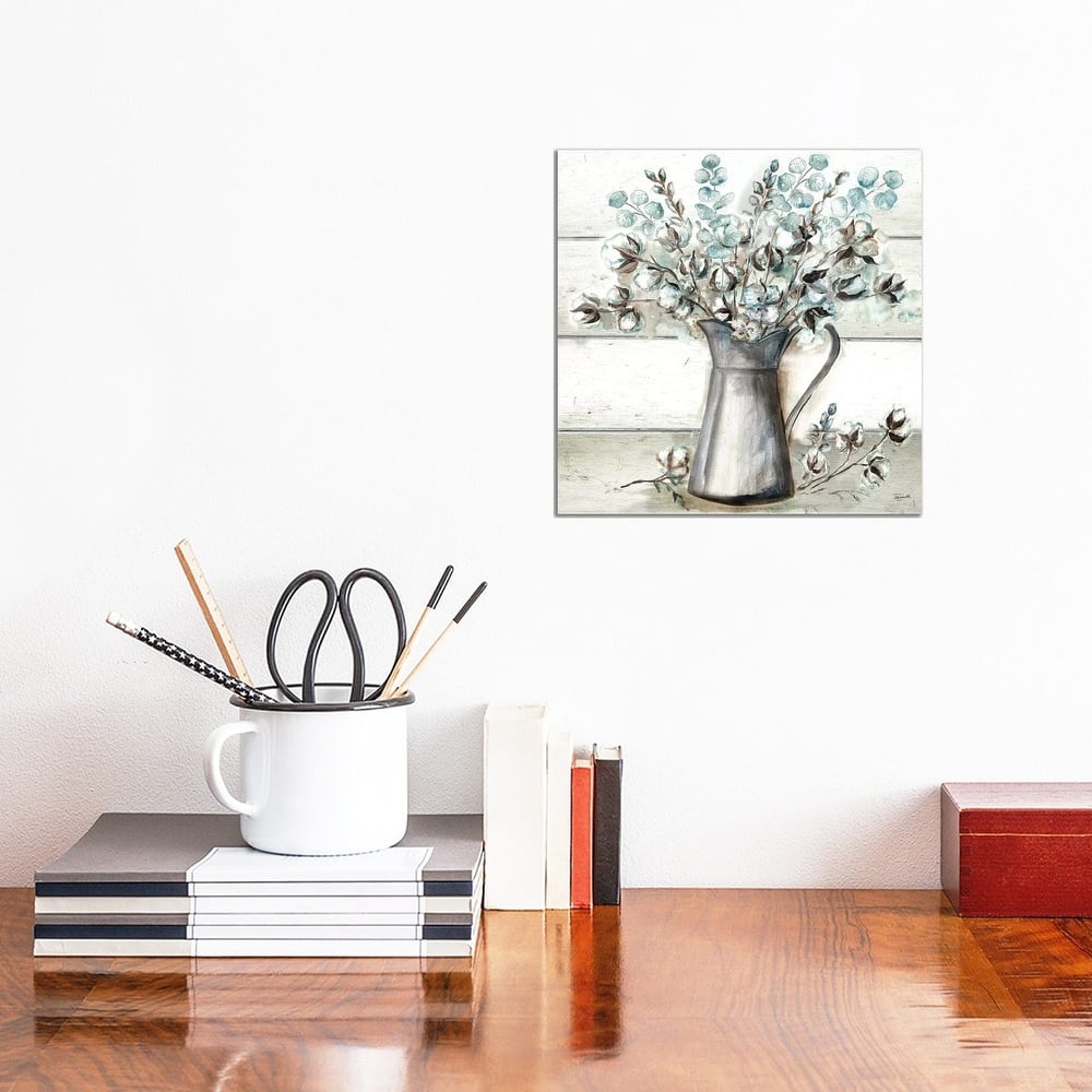 iCanvas "Farmhouse Cotton Tin Pitcher" by Tre Sorelle Studios Canvas Print
