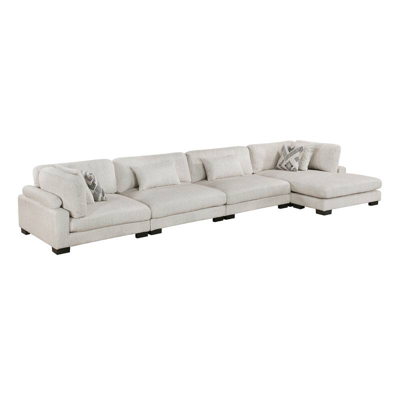 Abbeville Microfiber 4-Piece Modular Sectional with Chaise - Beige