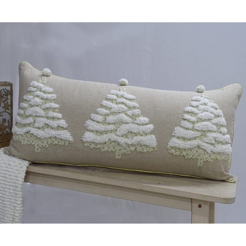 Vibhsa 14"x 30" Christmas Tree Pillow for Holidays