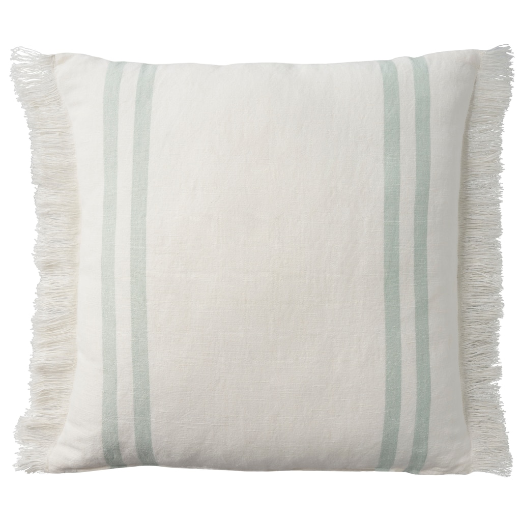 Mina Victory Lifestyle Cotton Linen Stripes 20" x 20" Sage Indoor Throw Pillow