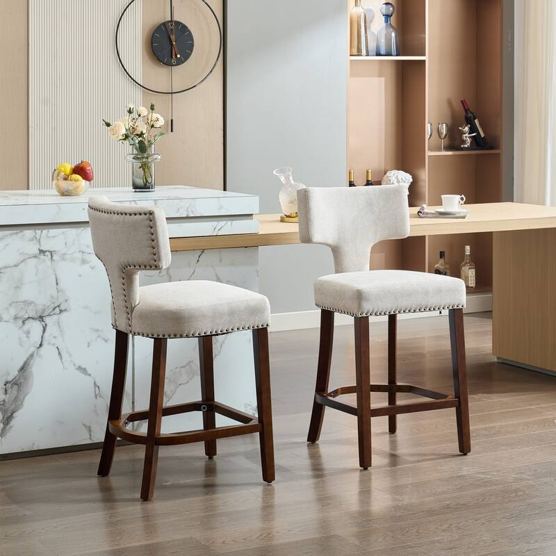 Mid Century Modern Counter Height Bar Stools Set Of 2