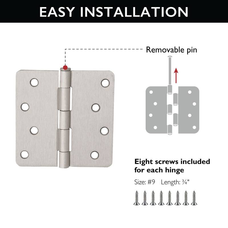Design House 186023 4" x 4" Butt 1/4" Radius Corner Surface Mount Door