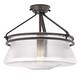 preview thumbnail 3 of 3, O'Keefe 1-Light ORB Embossed glass Semi-Flush Mount 14" x14"x 13" - Small Semi Flush