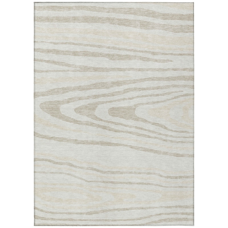 Machine Washable Indoor/ Outdoor Abstract Illusion Chantille Rug