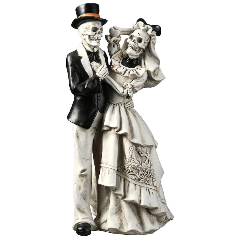 National Tree Company Halloween Skeleton Bride and Groom Decoration, Halloween Collection, 11 inches - 11 in